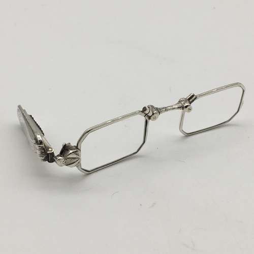 Early Art Deco Solid Silver Folding Lorgnettes