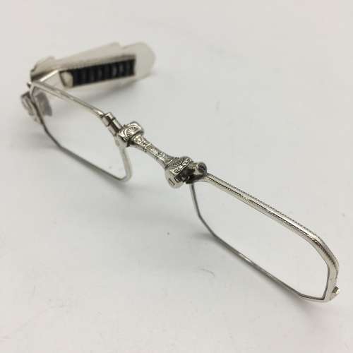 Early Art Deco Solid Silver Folding Lorgnettes