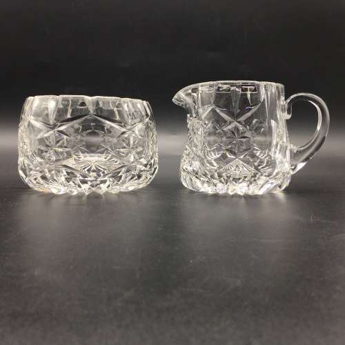 Vintage Crystal Milk Jug and Sugar Bowl