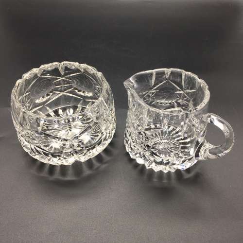 Vintage Crystal Milk Jug and Sugar Bowl