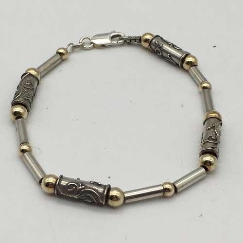 Vintage Sterling Silver `Fancy Link` Bracelet