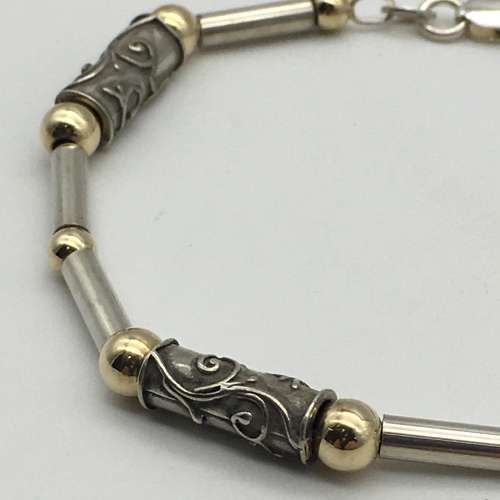 Vintage Sterling Silver `Fancy Link` Bracelet