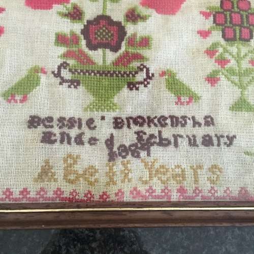 Victorian Childs Needlework Sampler (1889)