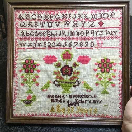 Victorian Childs Needlework Sampler (1889)