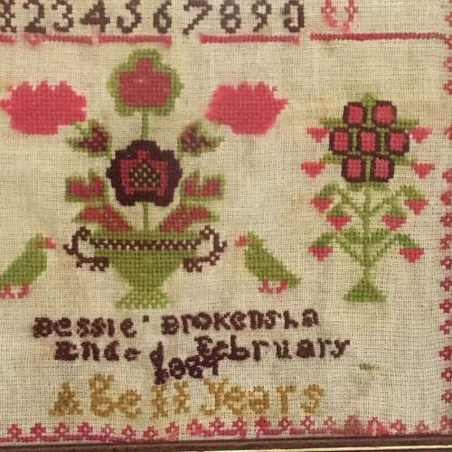 Victorian Childs Needlework Sampler (1889)