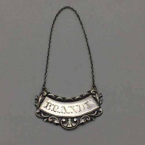Lovely Solid Silver `BRANDY` Decanter Label