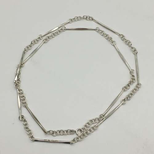 Vintage Solid Silver Italian Fancy Link Necklace