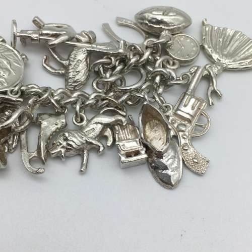 Vintage Solid Silver Charm Bracelet