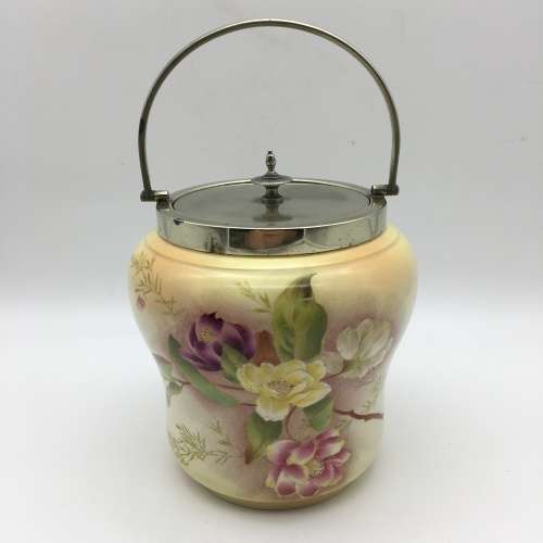 Gorgeous Antique `Carlton Ware` Biscuit Barrel (Camellia)