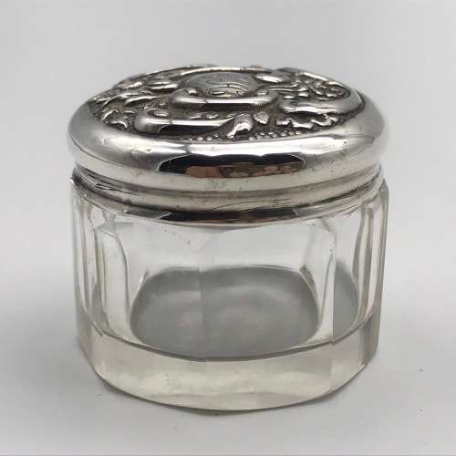 Victorian Silver and Crystal Rouge Pot