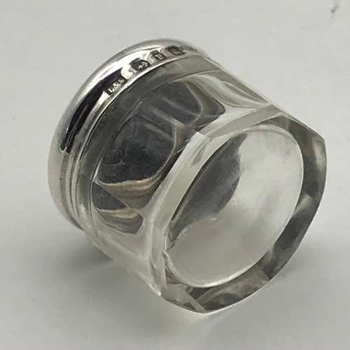 Victorian Silver and Crystal Rouge Pot