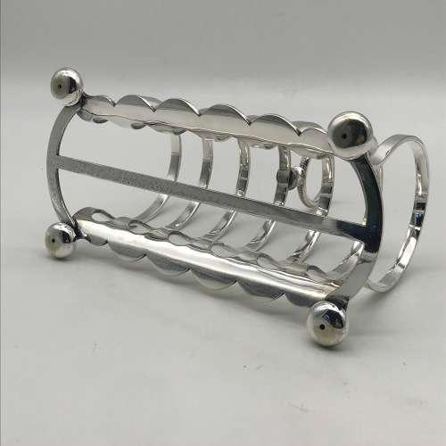 Large Early Silver-Plated Toast Rack