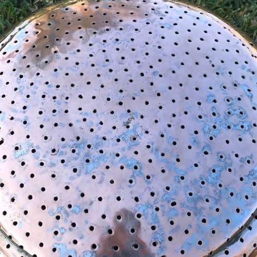 Large Antique Copper and Brass Colander or Strainer