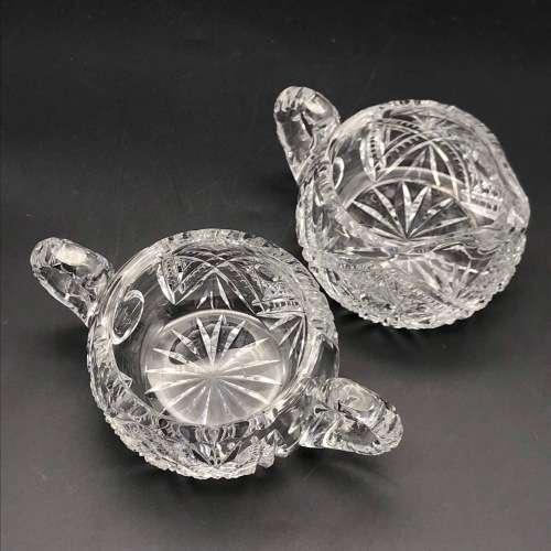 Quality Cut-Crystal Vintage Milk Jug and Sugar Bowl