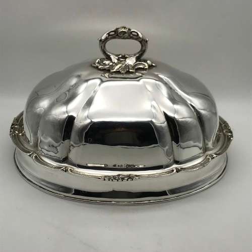 Impressive Antique Meat Dome Cover and Tray (Silver-Plate)