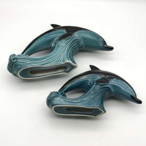 Lovely Pair of `Poole Pottery` Dolphin Figures