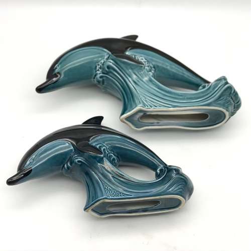 Lovely Pair of `Poole Pottery` Dolphin Figures