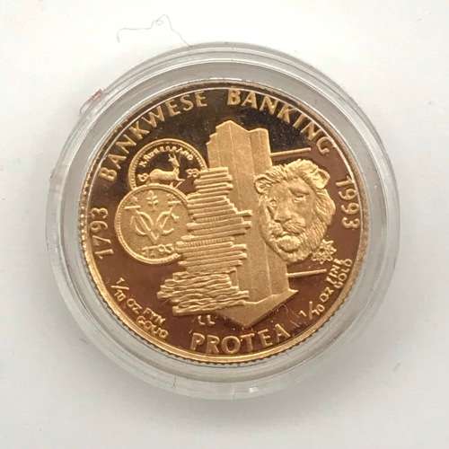 Gold 1/10 oz Proof 1993 Protea Coin (Boxed)