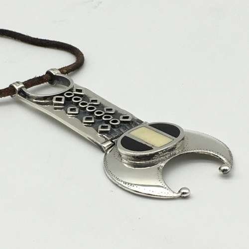 Large Solid Silver Handmade Vintage Pendant