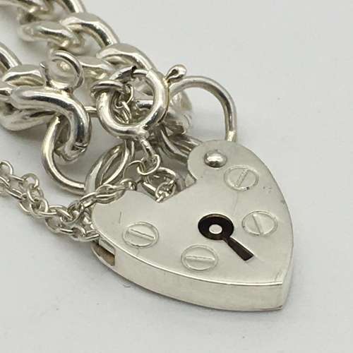Solid Silver Vintage Padlocked Bracelet
