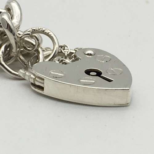 Solid Silver Vintage Padlocked Bracelet