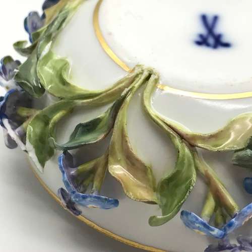 Antique `Meissen` Porcelain Bowl and Cover