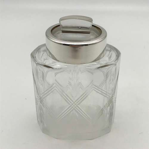Art Deco Silver and Crystal Smelling Salts Bottle