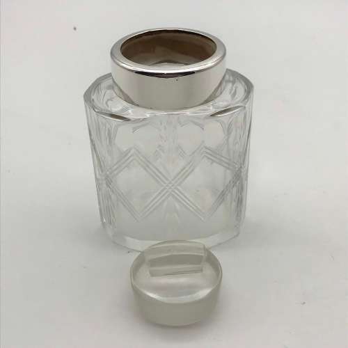 Art Deco Silver and Crystal Smelling Salts Bottle
