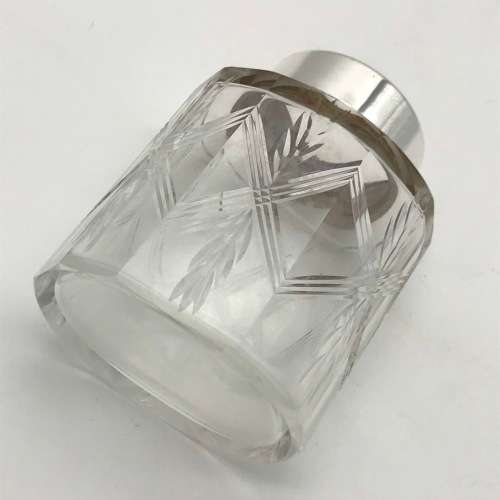 Art Deco Silver and Crystal Smelling Salts Bottle