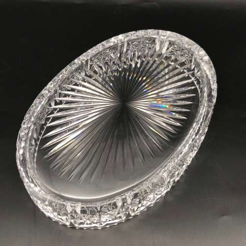 Large Oval Vintage `Cut-Crystal` Bowl