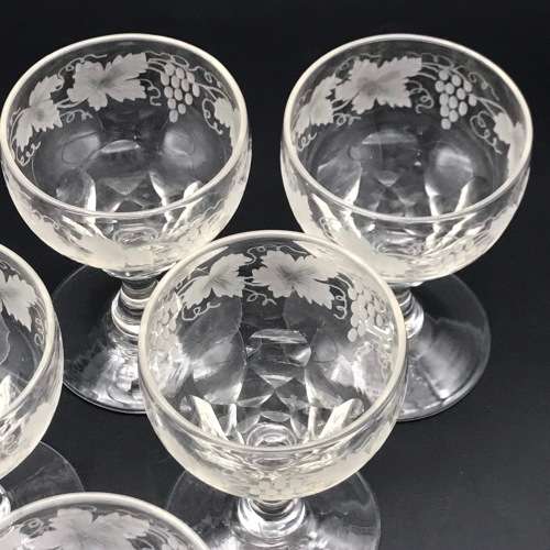 Lovely Set of Crystal Antique Port Glasses (6)
