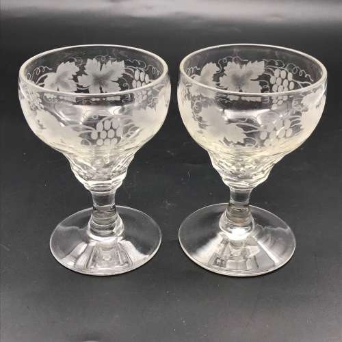 Lovely Set of Crystal Antique Port Glasses (6)