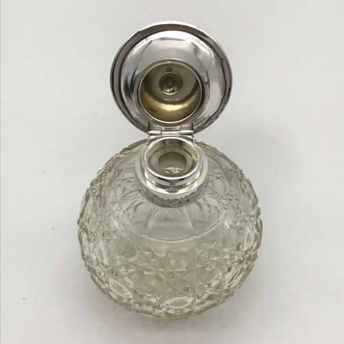Antique Sterling Silver and Crystal Perfume Bottle (1912)