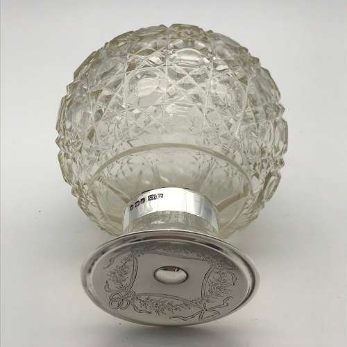 Antique Sterling Silver and Crystal Perfume Bottle (1912)