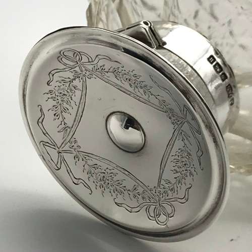 Antique Sterling Silver and Crystal Perfume Bottle (1912)