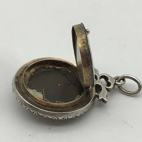 Victorian Silver and Gold Paste Locket Pendant
