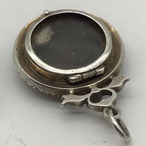 Victorian Silver and Gold Paste Locket Pendant