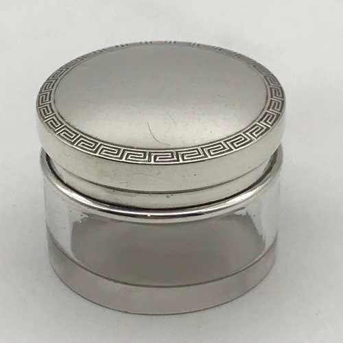Antique Silver Topped Rouge Pot (1920)