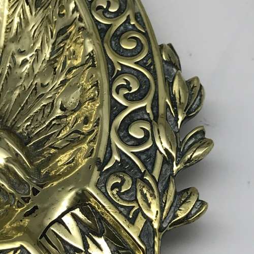 Early Brass `Peacock` Ashtray