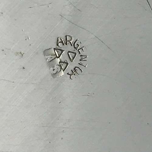 Round Antique `Argentor` Silver-Plated Tray