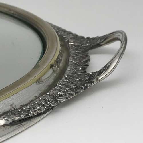 Round Antique `Argentor` Silver-Plated Tray