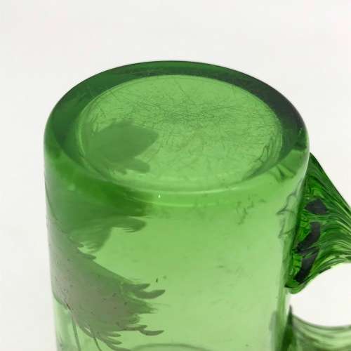 Antique `Mary Gregory` Enamelled Art Glass Mug