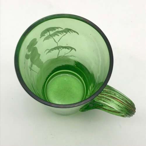 Antique `Mary Gregory` Enamelled Art Glass Mug