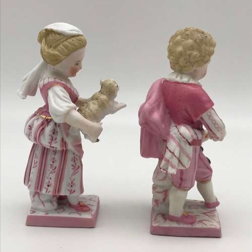 Antique Bisque Porcelain Figures (Pair)