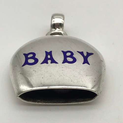 Antique Silver and Enamel `Baby` Bell/Rattle
