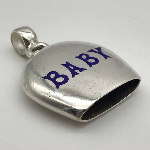 Antique Silver and Enamel `Baby` Bell/Rattle