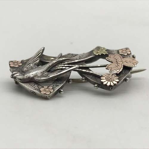 Victorian Silver and Gold Sweetheart Brooch (1892)
