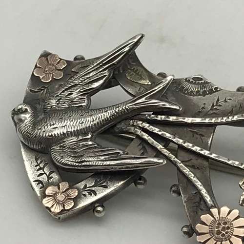 Victorian Silver and Gold Sweetheart Brooch (1892)