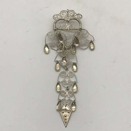 Vintage Silver Scandinavian Filigree `Solje` Brooch