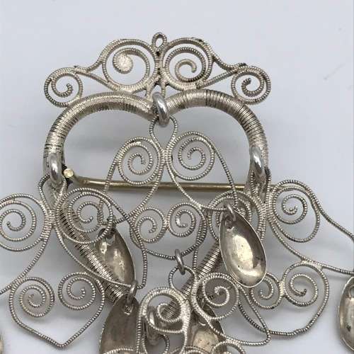Vintage Silver Scandinavian Filigree `Solje` Brooch